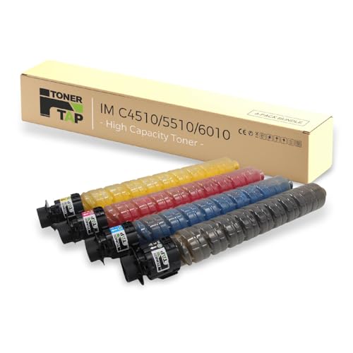 Toner Tap 842526 842529 842528 842527 Toner Cartridges 4-Pack (Black Cyan Magenta Yellow) for Ricoh IM C4510,5510,6010, High-Yield Replacement