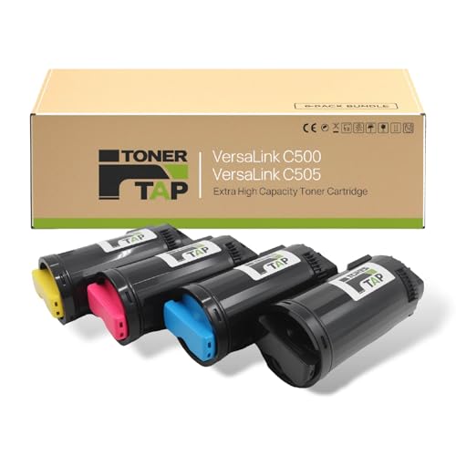 Toner Tap C500 C505 Series Toner Cartridges for Xerox VersaLink C500 C500DN C500N C505 C505DN C505N C505S C505X Printer, Extra High-Yield Replacement 106R03869 106R03866 106R03867 106R03868