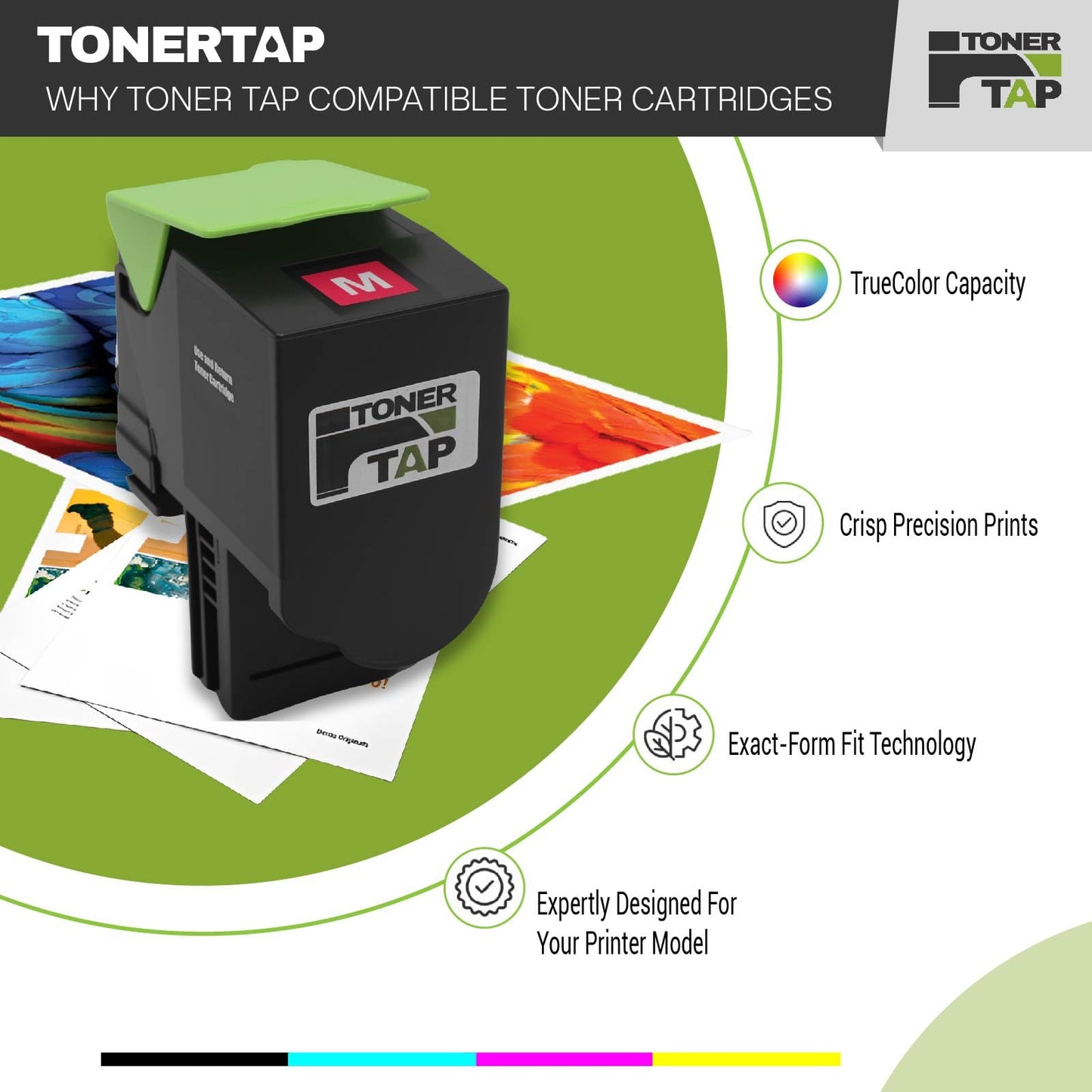 Toner Tap Toner Cartridges 4-Pack for Xerox C310, C315, High-Yield Replacement