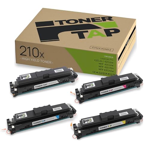 Toner Tap 210X Toner Cartridges for HP Color Laserjet Pro 4201dw,4201dn, HP Color Laserjet Pro MFP 4301dw,4301dn,4301fdw, W2100X W2101X W2103XW 2102X High Yield