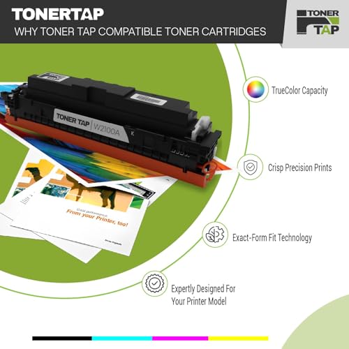 Toner Tap 210A Toner Cartridge Replacement Compatible for HP Color Laserjet Pro 4201dw,4201dn, HP Color Laserjet Pro MFP 4301dw,4301dn,4301fdw - Stardard Yield 2,000 Pages Black Toner W2100A