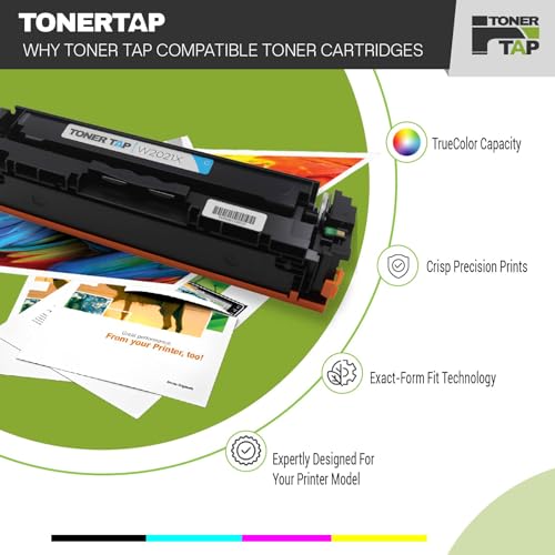 Toner Tap 414X Toner Cartridges 4-Pack for Enterprise M455dn, MFP M480f, Pro M454 Series, Pro MFP M479 Series - W2100X W2101X W2103X W2102X