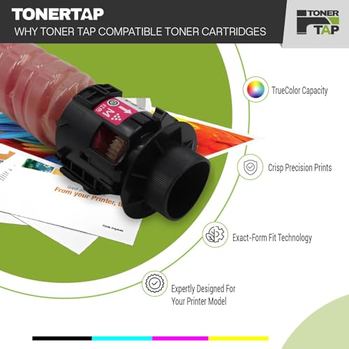 Toner Tap Compatible Toner Cartridge Replacement for Ricoh 842307, 842310, 842309, 842308, Compatible with Ricoh IM C2000, 2500 (4-Pack)