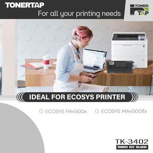 Toner Tap TK-3402 Black Toner Cartridge, Compatible with Kyocera ECOSYS PA4500x MA4500ifx, 12,500 Pages