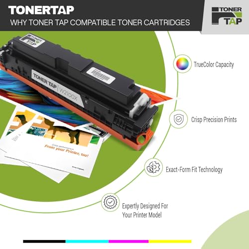 Toner Tap 210X Toner Cartridge Replacement Compatible for HP Color Laserjet Pro 4201dw,4201dn, HP Color Laserjet Pro MFP 4301dw,4301dn,4301fdw - High-Yield 7,500 Pages Black Toner W2100X