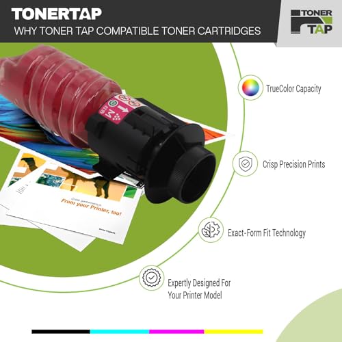 Toner Tap 842726 842727 842728 842729 Toner Cartridges 4-Pack (Black Cyan Magenta Yellow) for Ricoh IM C320F, High-Yield Replacement