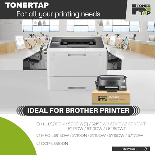 Toner Tap TN920XL Toner Cartridge Replacement Compatible for Brother HL-L6210DWT HL-L5210DN HL-L5210DW HL-L5210DWT, High-Yield 6,000 Pages Black Toner