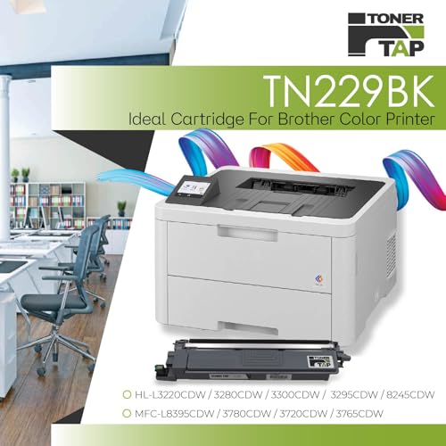 Toner Tap TN229BK Toner Cartridge Replacement Compatible for Brother HL-L3280CDW/L3220CW/L8245CDW, Brother MFC-L3780CDW/L8395CDW/L3765CDW/L3720CDW, Standard-Yield 1,500 Pages Black Toner