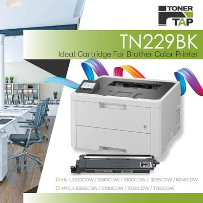 Toner Tap TN229BK Toner Cartridge Replacement Compatible for Brother HL-L3280CDW/L3220CW/L8245CDW, Brother MFC-L3780CDW/L8395CDW/L3765CDW/L3720CDW, Standard-Yield 1,500 Pages Black Toner