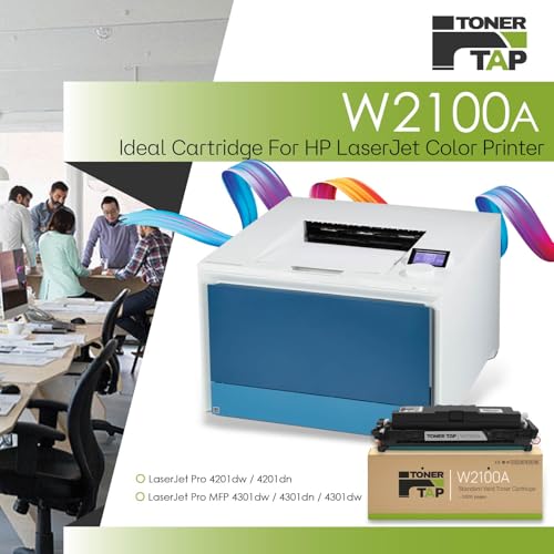 Toner Tap 210A Toner Cartridge Replacement Compatible for HP Color Laserjet Pro 4201dw,4201dn, HP Color Laserjet Pro MFP 4301dw,4301dn,4301fdw - Stardard Yield 2,000 Pages Black Toner W2100A