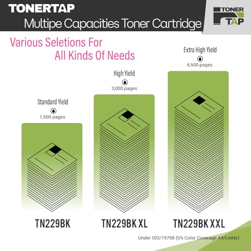 Toner Tap TN229BKLX Toner Cartridge Replacement Compatible for Brother HL-L3280CDW/L3220CW/L8245CDW, Brother MFC-L3780CDW/L8395CDW/L3765CDW/L3720CDW, High-Yield 3,000 Pages Black Toner