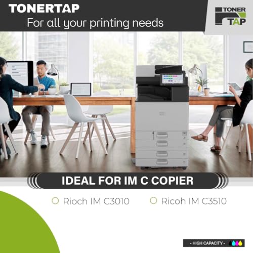 Toner Tap 842550 842553 842552 842551 Full-Color Toner Cartridge 4-Pack (Black Cyan Magenta Yellow) for Ricoh IM C3010,3510, High-Yield Replacement, No-Leak Design, Precision Fit