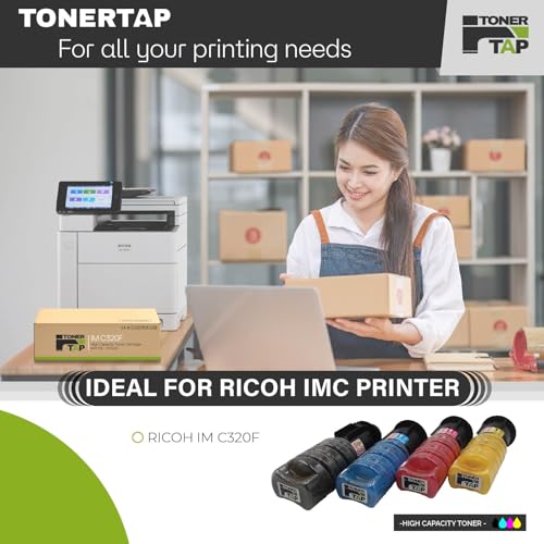 Toner Tap 842726 842727 842728 842729 Toner Cartridges 4-Pack (Black Cyan Magenta Yellow) for Ricoh IM C320F, High-Yield Replacement