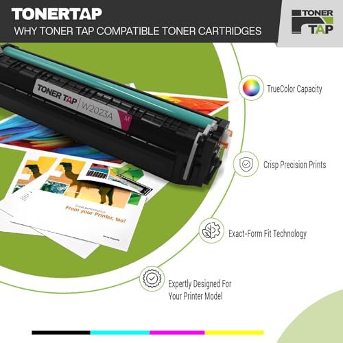 Toner Tap 414A Toner Cartridges 4-Pack for M455dn, MFP M480f, M454 Series, MFP M479 Series - W2100A W2101A W2103A W2102A