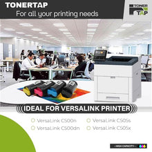 Load image into Gallery viewer, Toner Tap 106R03862 106R03863 106R03864 106R03865 Toner Cartridges 4-Pack (Black Cyan Magenta Yellow) for Xerox VersaLink C500,C505, High-Yield Replacement