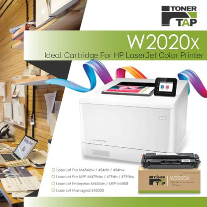 Toner Tap 414X Black Toner Cartridge Compatible for M455dn, MFP M480f, M454 Series, MFP M479 Series, Toner W2020X