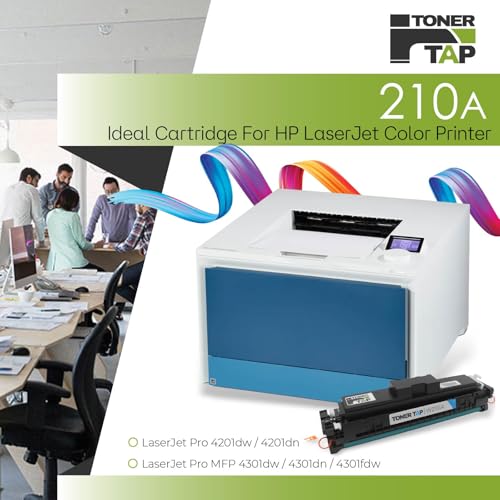 Toner Tap 210A Toner Cartridges 4-Pack Replacement for HP Color Laserjet Pro 4201dw,4201dn, HP Color Laserjet Pro MFP 4301dw,4301dn,4301fdw, W2100A W2101A W2103A W2102A