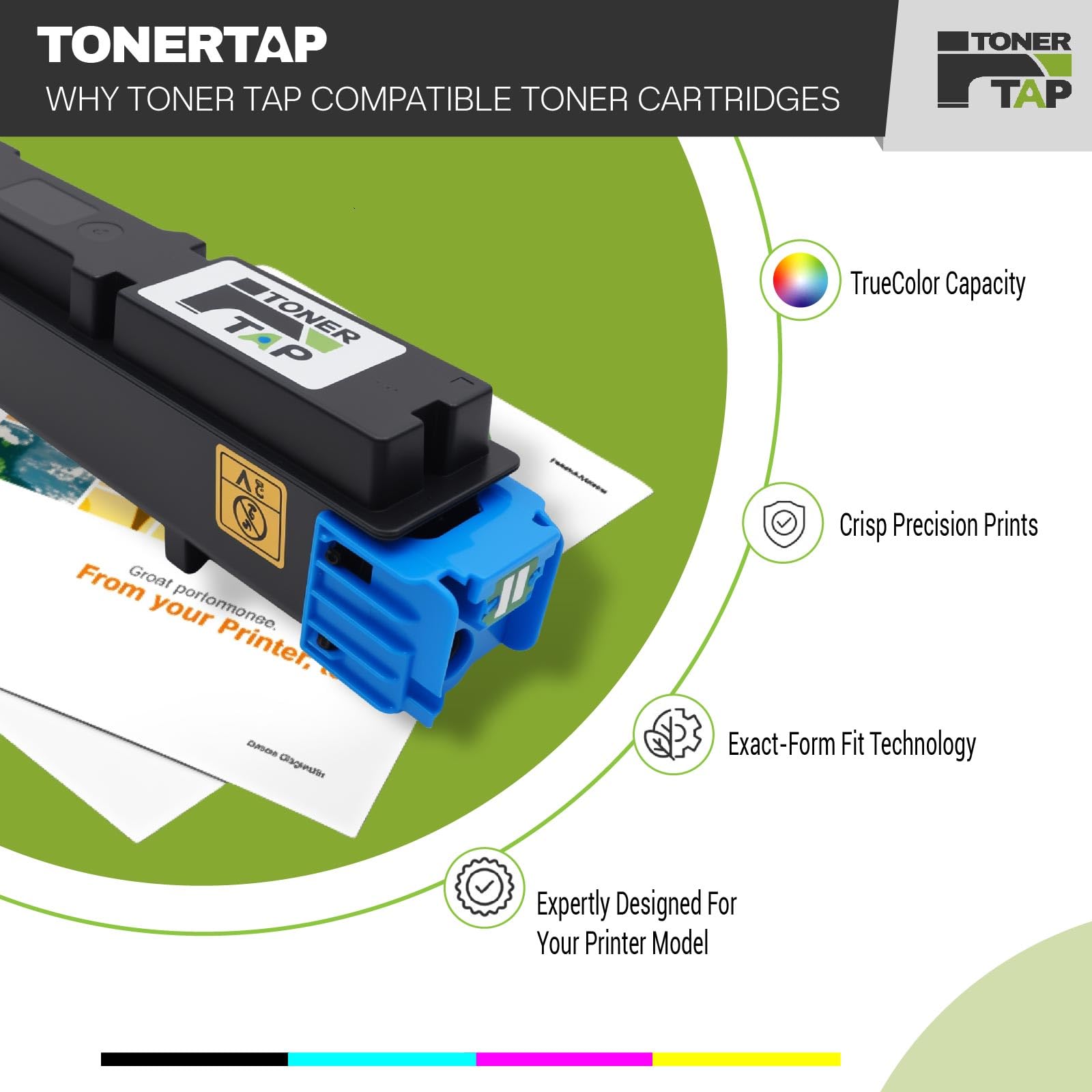 Toner Tap TK-5382K TK-5382C TK-5382M TK-5382Y Toner Cartridges 4-Pack (Black Cyan Magenta Yellow) for Kyoccera ECOSYS PA4000cx, MA4000cix, ECOSYS MA4000cifx, High-Yield Replacement