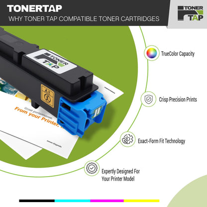 Toner Tap TK-5382K TK-5382C TK-5382M TK-5382Y Toner Cartridges 4-Pack (Black Cyan Magenta Yellow) for Kyoccera ECOSYS PA4000cx, MA4000cix, ECOSYS MA4000cifx, High-Yield Replacement