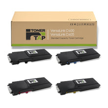 Load image into Gallery viewer, Toner Tap 106R03500 106R03502 106R03503 106R03501 Toner Cartridges 4-Pack (Black Cyan Magenta Yellow) for Xerox VersaLink C400,405 Stardard Yield, High-Yield Replacement
