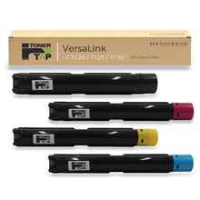Load image into Gallery viewer, Toner Tap 006R01824 006R01825 006R01826 006R01827 Toner Cartridges 4-Pack (Black Cyan Magenta Yellow) for Xerox VersaLink C7120/C7125/C7130, High-Yield Replacement