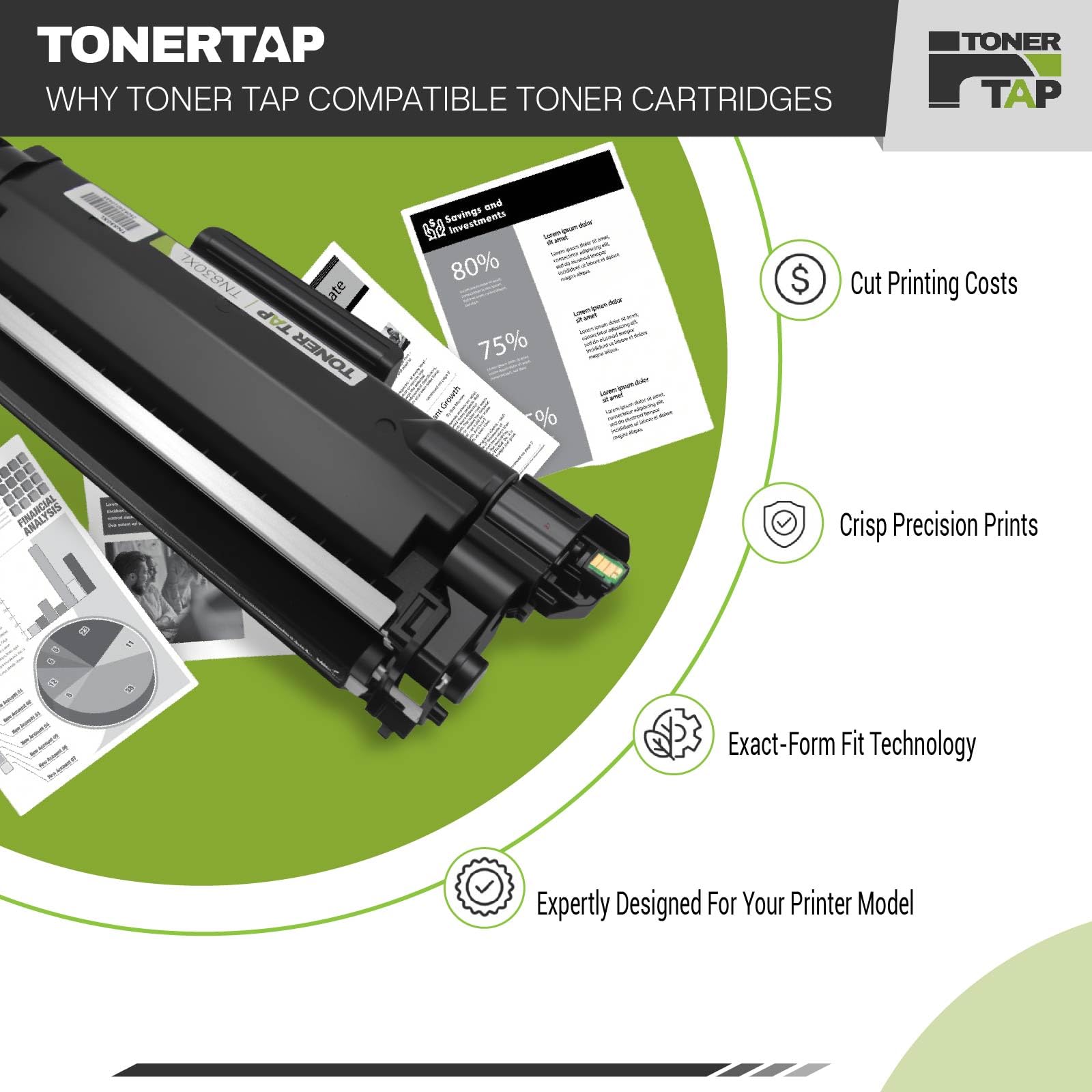 Toner Tap TN830XL Toner Cartridge Replacement Compatible for Brother HL-L2460DW DCP-L2640DW HL-L2480DW HL-L2400D HL-L2405W MFC-L2820DW - High-Yield 3,000 Pages Black Toner