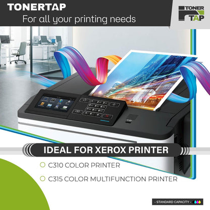 Toner Tap Toner Cartridges 4-Pack for Xerox C310, 315, Standard Yield Replacement
