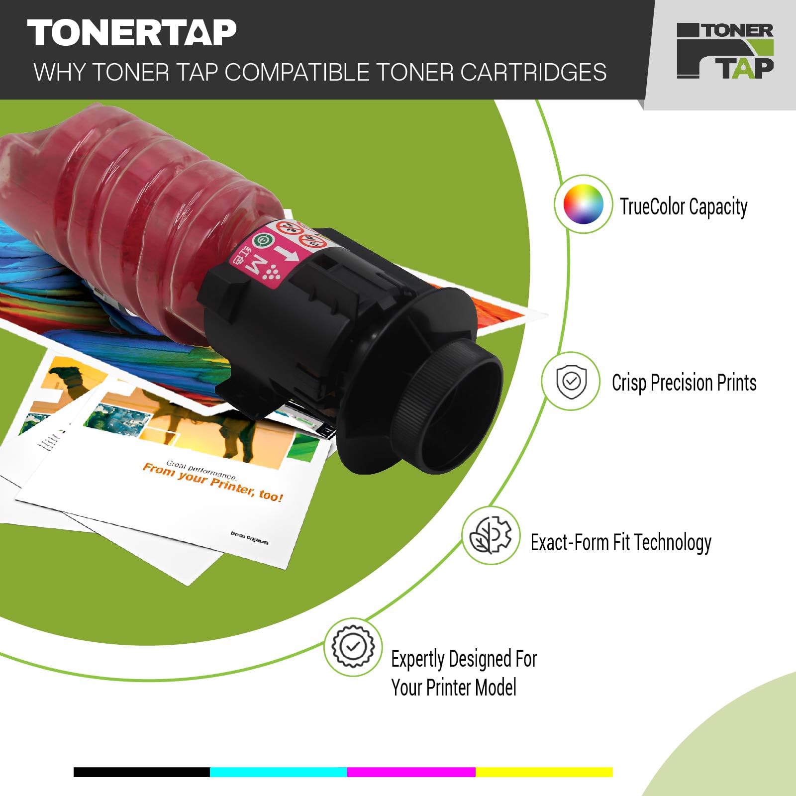 Toner Tap Toner Cartridges 4-Pack (Black Cyan Magenta Yellow) for Ricoh P C375,P C375M, High-Yield Replacement
