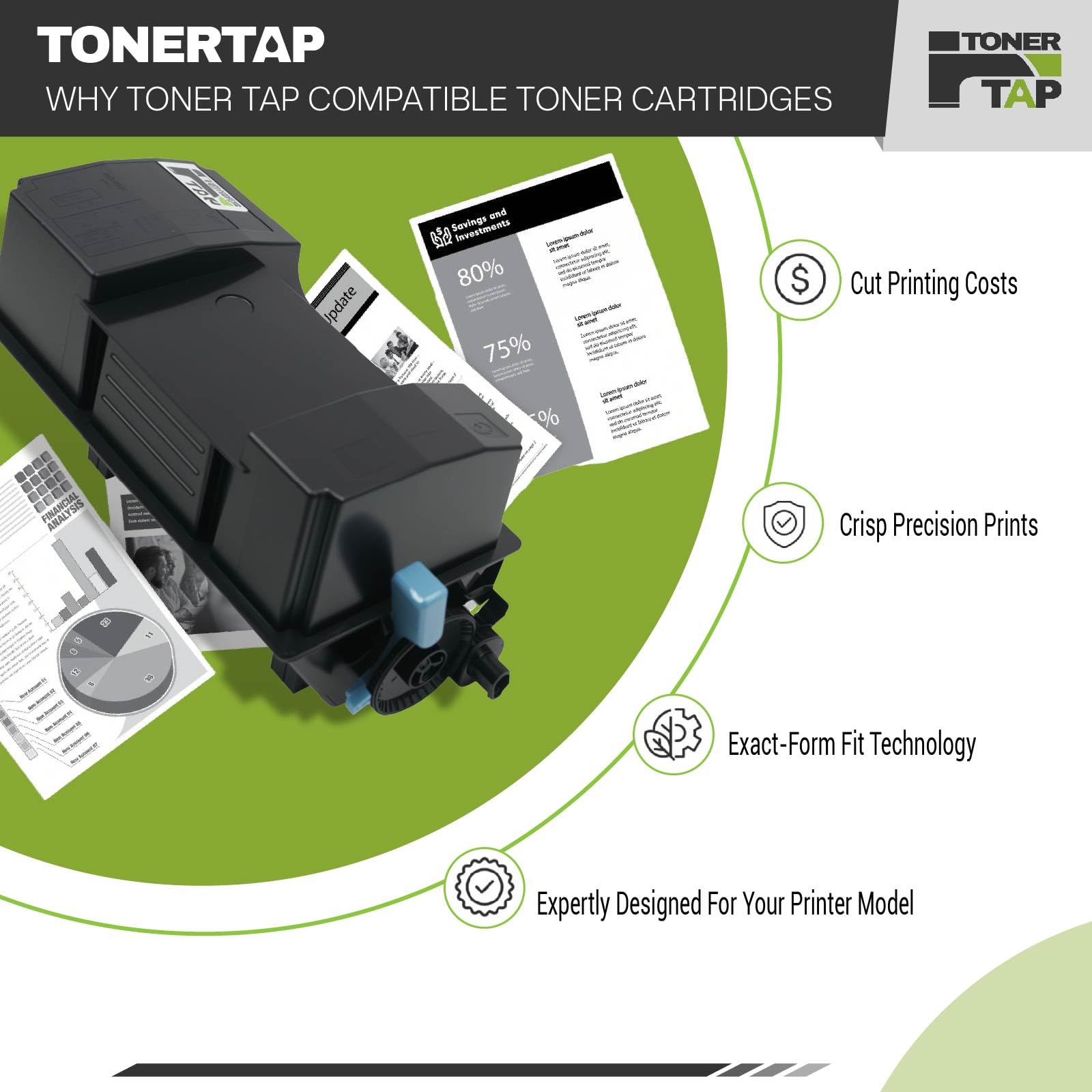 Toner Tap TK-3442 Toner Cartridge Replacement Compatible for Kyocera ECOSYS PA6000x MA6000ifx - High-Yield 40,000 Pages Black Toner