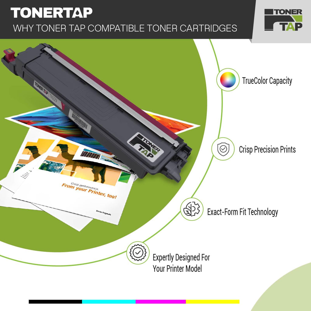 Toner Tap TN229XXLBK TN229XXLC TN229XXLM TN229XXLY Toner Cartridges 4-Pack (Black Cyan Magenta Yellow) for Brother HL-L8245CDW, Brother MFC-L8395CDW/L3780CDW, Super High-Yield Replacement
