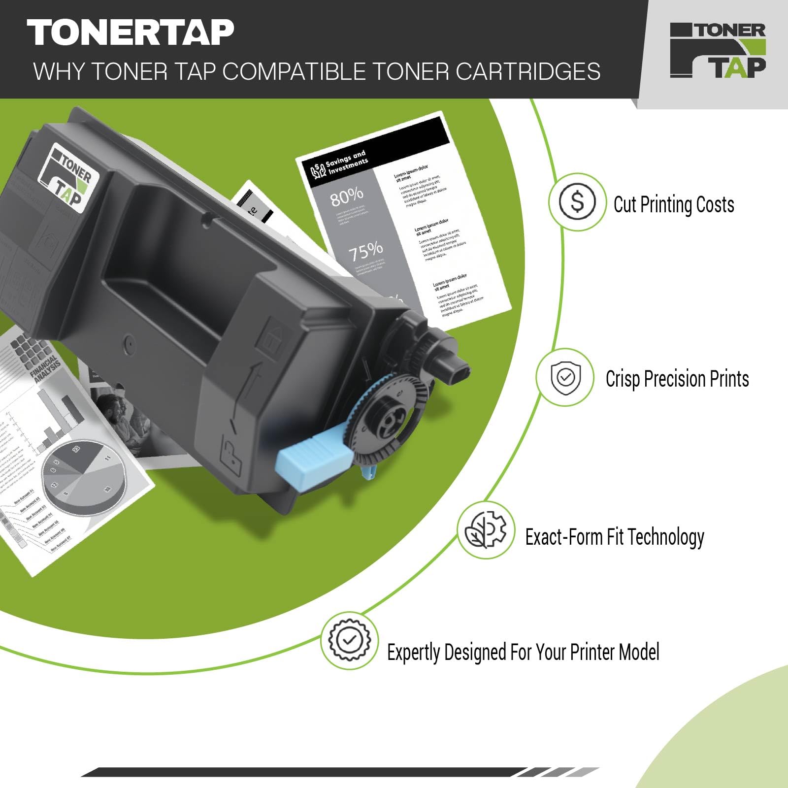 Toner Tap TK-3432 Toner Cartridge Replacement Compatible for Kyocera ECOSYS PA5500x MA5500ifx - High-Yield 25,000 Pages Black Toner