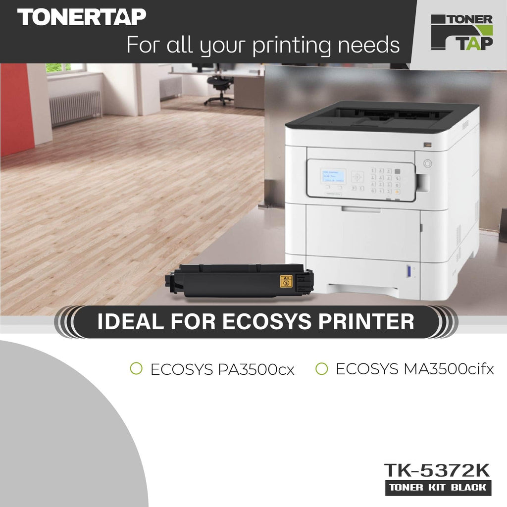 Toner Tap TK-5372K Toner Cartridge Replacement Compatible for Kyocera ECOSYS, PA3500cx, MA3500cifx - High-Yield 7,000 Pages Black Toner
