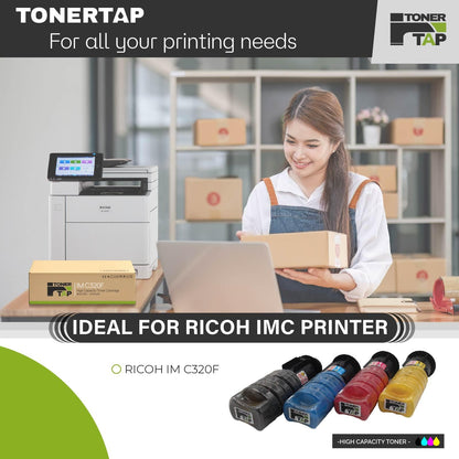 Toner Tap Toner Cartridges 4-Pack (Black Cyan Magenta Yellow) for Ricoh P C375,P C375M, High-Yield Replacement