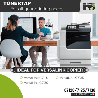 Toner Tap 006R01824 006R01825 006R01826 006R01827 Toner Cartridges 4-Pack (Black Cyan Magenta Yellow) for Xerox VersaLink C7120/C7125/C7130, High-Yield Replacement