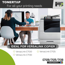 Load image into Gallery viewer, Toner Tap 006R01824 006R01825 006R01826 006R01827 Toner Cartridges 4-Pack (Black Cyan Magenta Yellow) for Xerox VersaLink C7120/C7125/C7130, High-Yield Replacement