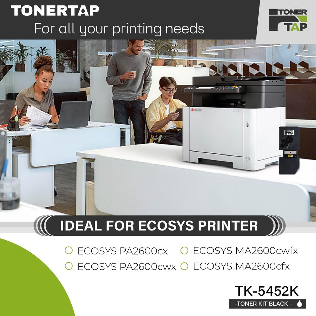 Toner Tap TK-5452K Toner Cartridge Replacement Compatible for Kyocera ECOSYS PA2600cwx, PA2600cx, MA2600cwfx, MA2600cfx, High-Yield 41,00 Pages Black Toner