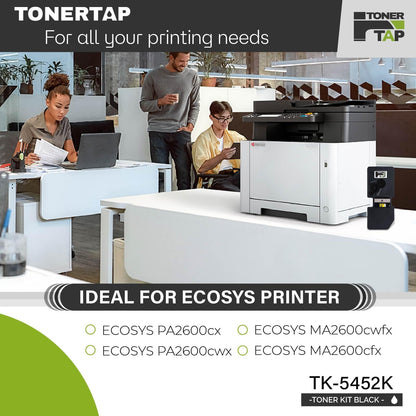 Toner Tap TK-5452K Toner Cartridge Replacement Compatible for Kyocera ECOSYS PA2600cwx, PA2600cx, MA2600cwfx, MA2600cfx, High-Yield 41,00 Pages Black Toner